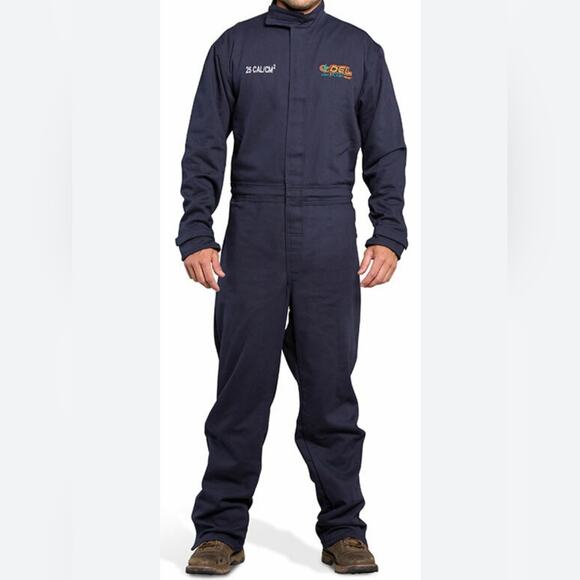 OEL Arc Flash Wear 12 CAL CM2 Navy Blue Electrician Safety Work Wear Coverall 2X - Picture 1 of 16